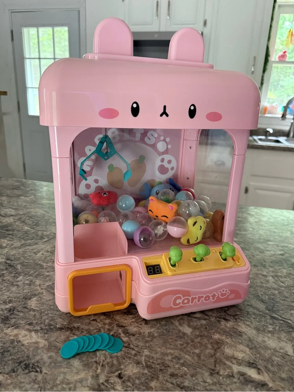 Pink Bunny Claw Machine Toy - Kids Arcade Playset